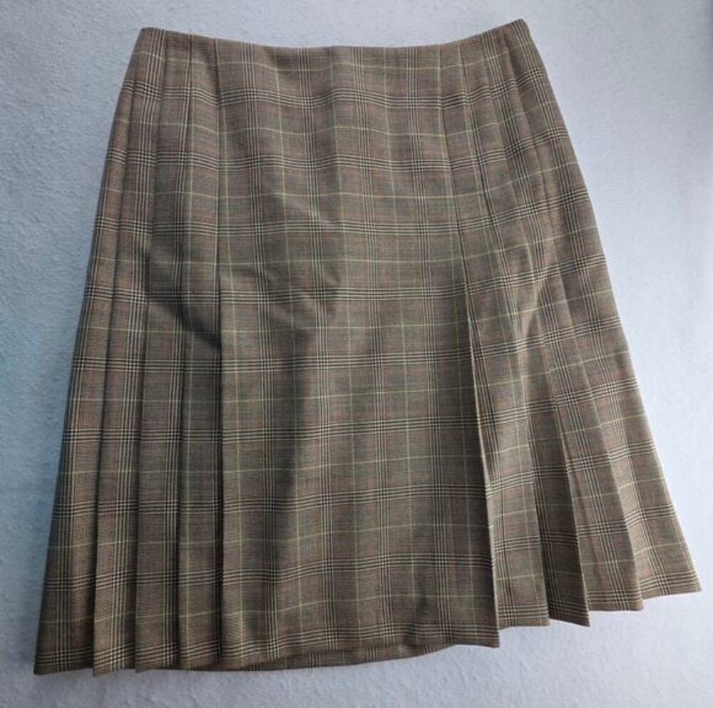 Brooks Brothers Pleated Wool Twill Skirt Size 10